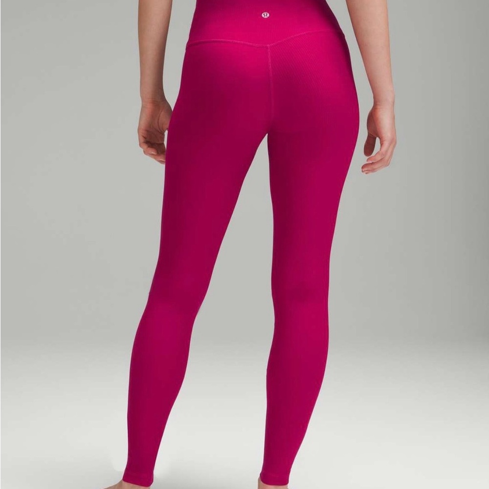 Lululemon Raspberry  align Ribbed high rise wild berry